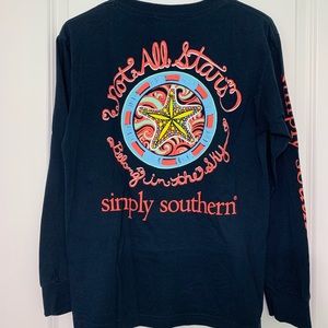 Worn Twice! Navy Blue Simply Southern T-shirt